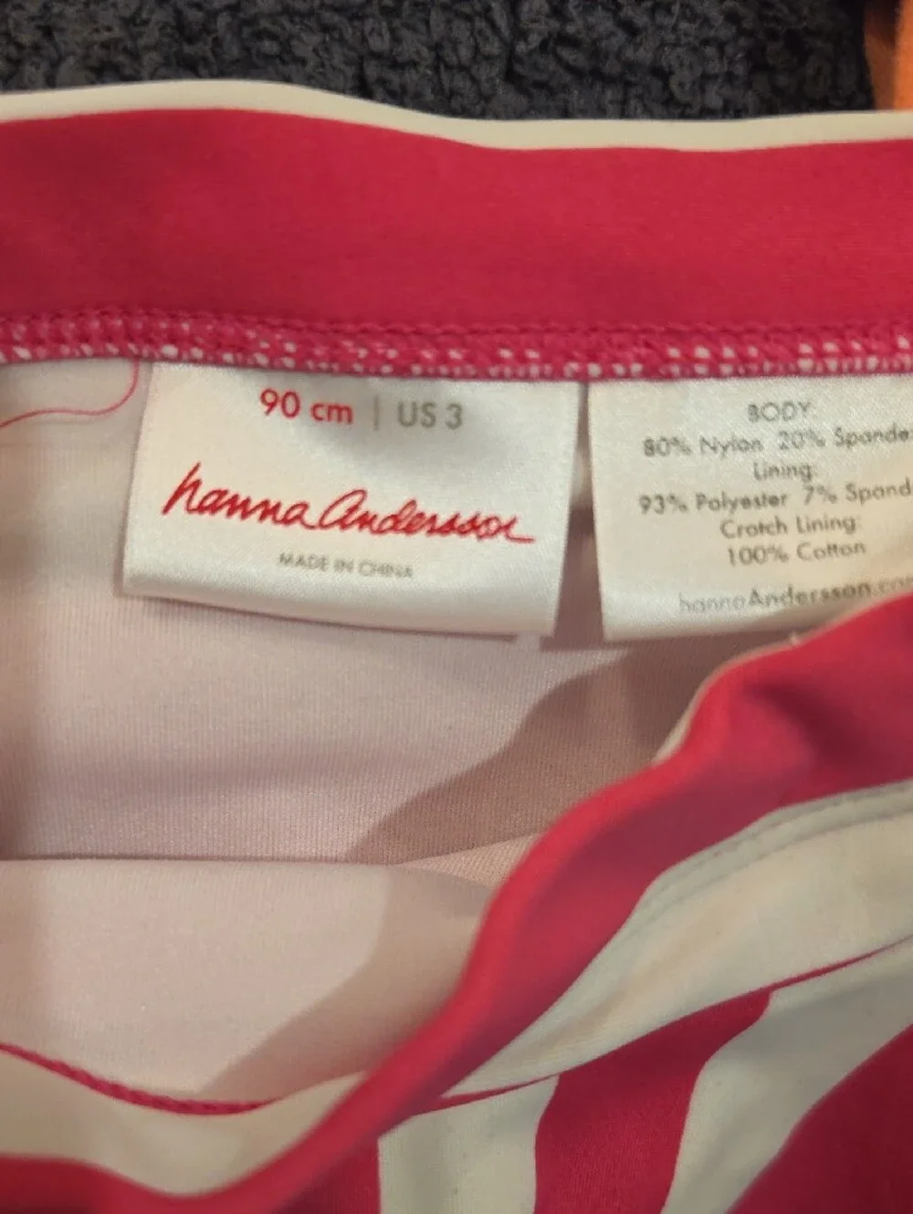 Hanna Andersson Hot Pink and White Striped Ruffle Swim Skirt Bottom